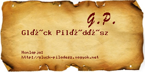 Glück Piládész névjegykártya
